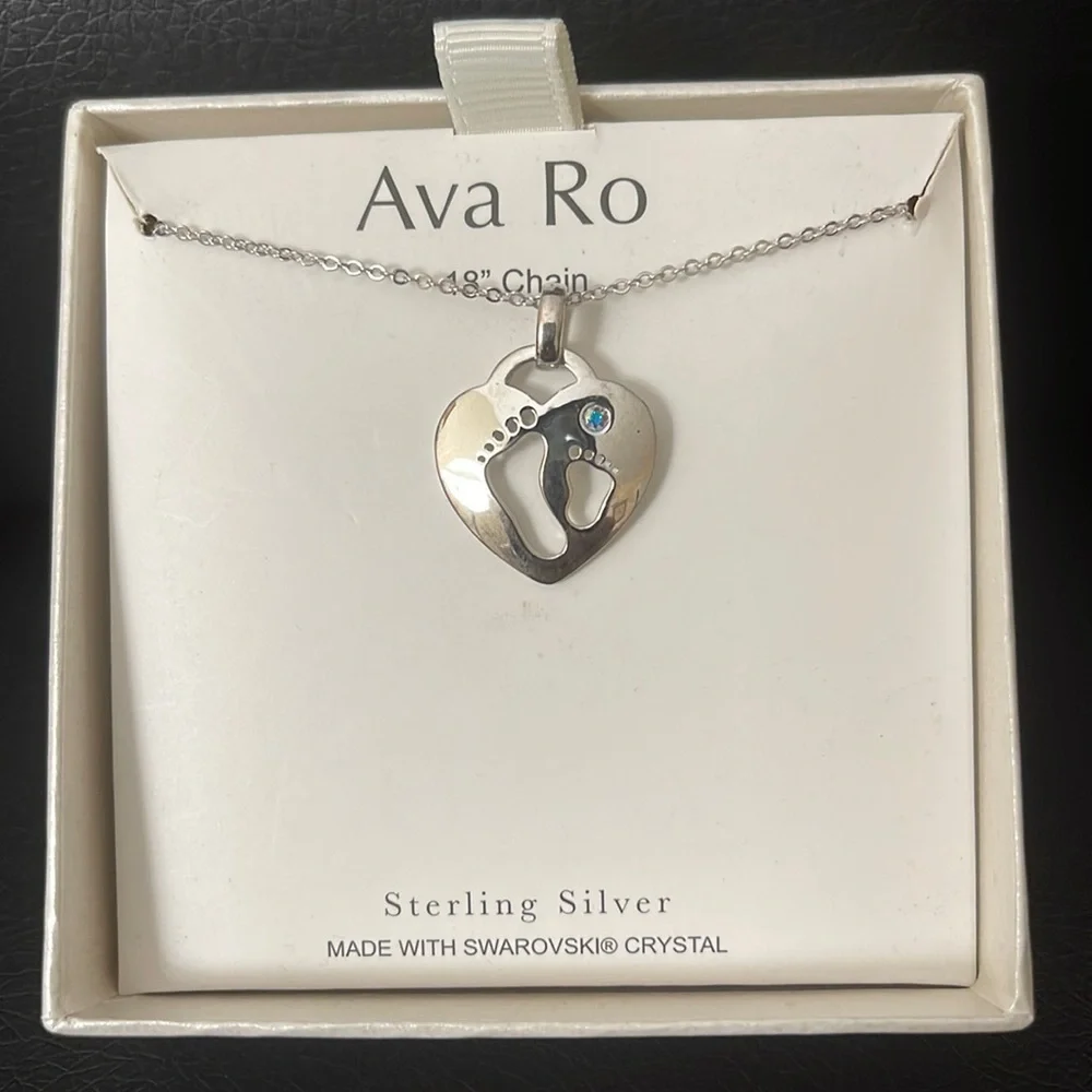 Sterling silver made with Swarovski crystal- 18” chain